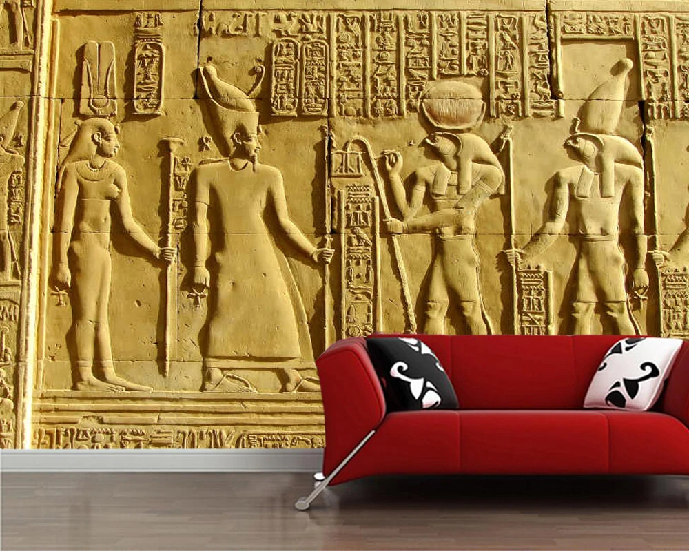 3d обои Kom Ombo Temple Египетская фреска для гостиной телевизора дивана стены спальни