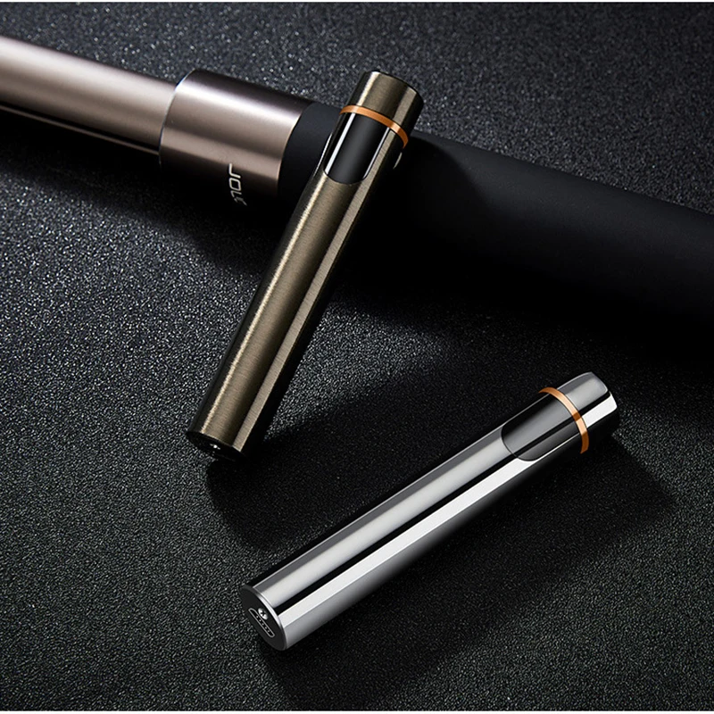 Мини тонкая сенсорная Вольфрамовая зажигалка перезаряжаемая двухсторонняя USB