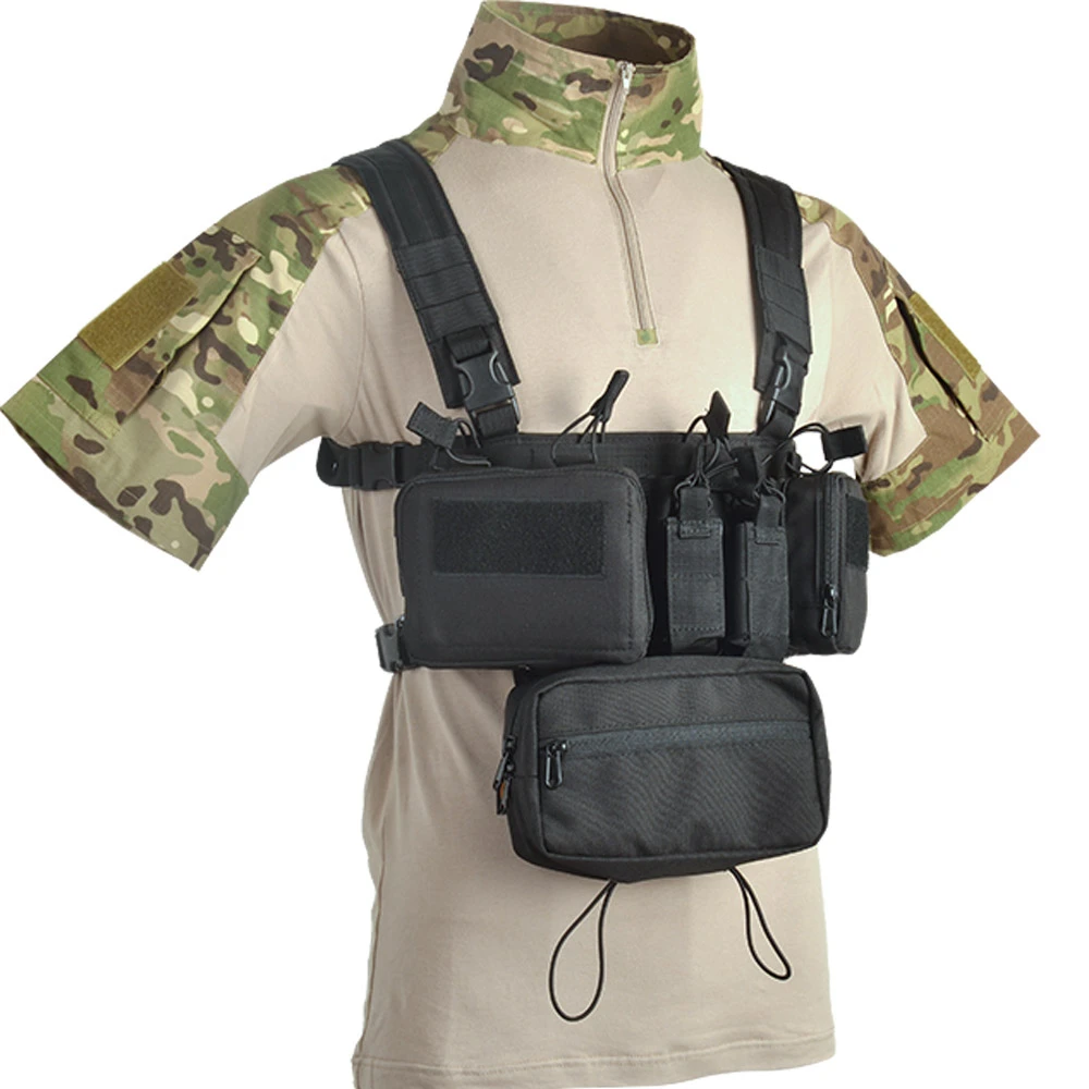 Tactical Hunting Mini Chest Rig H-harness Vest Army Magazine Down ...