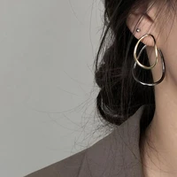 women jewelry gold silver 925 earring oval female advanced light luxury geometry ear studs accessories fashion women earrings