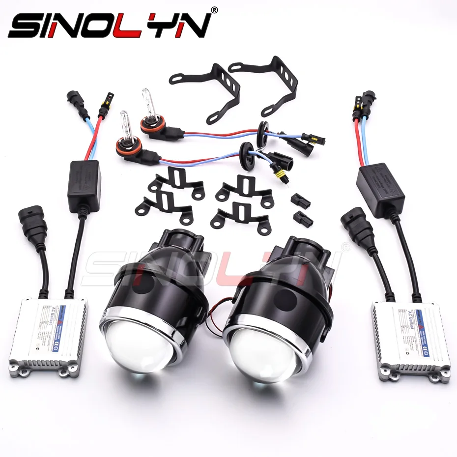 Sinolyn Bi xenon PTF полный комплект линз противотуманный светильник H11 H8 H9 светодиодный