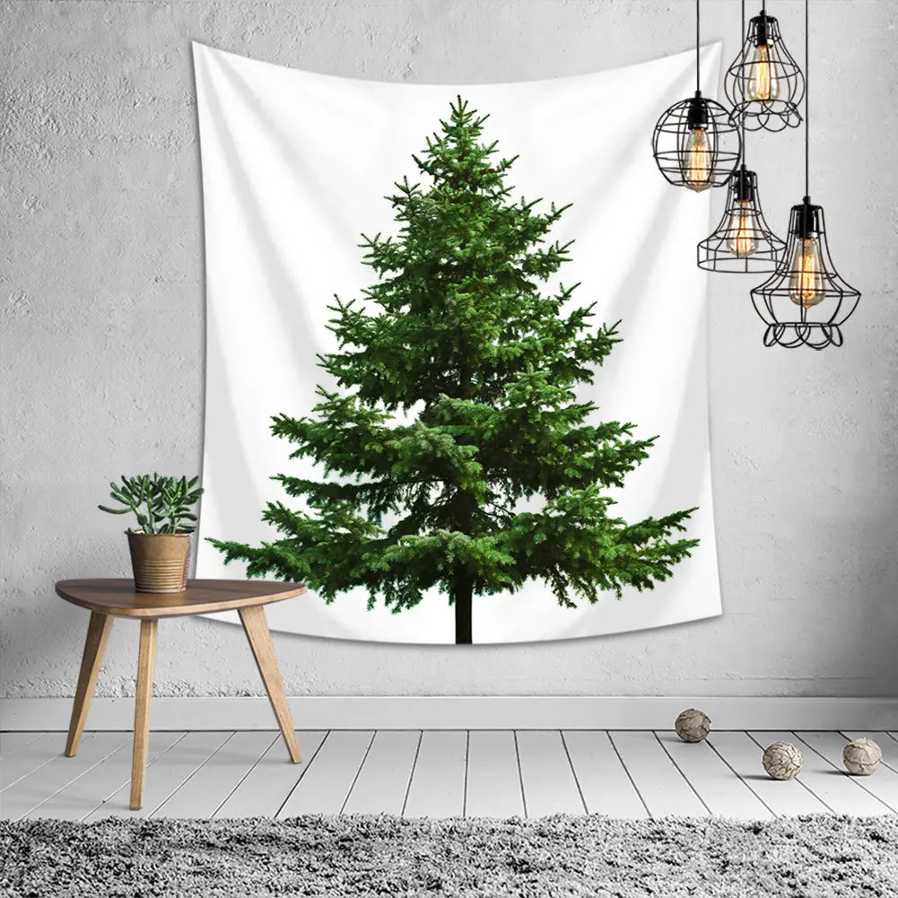 

Featival Tree Tapestry Ornament Vintage Holiday Art Wall Hanging Home Indoor Bedroom Decoration Christmas Tree Pine Tarpaulin