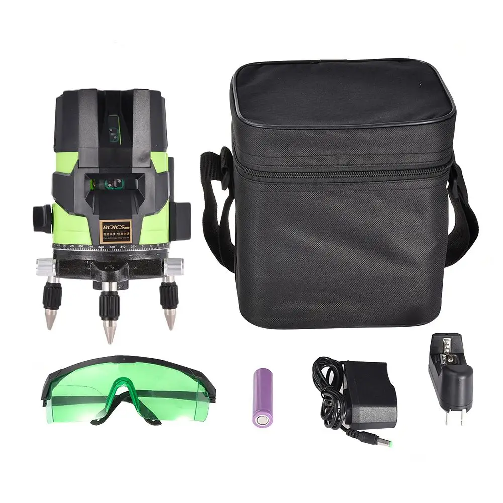 

New Green Light Level 180 Degree Laser Level 2/3/5 Line 5m +/- 1mm High Precision 635nm-650nm Open Button Automatic Line Thrower