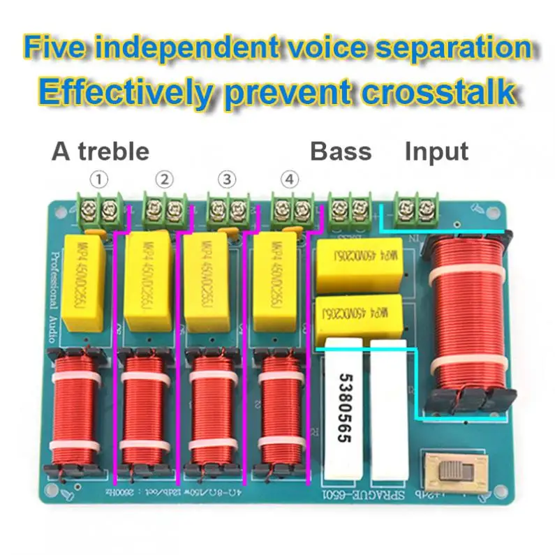 300 Вт 5-полосный автомобильный динамик кроссовер аудио высокие частоты + басы