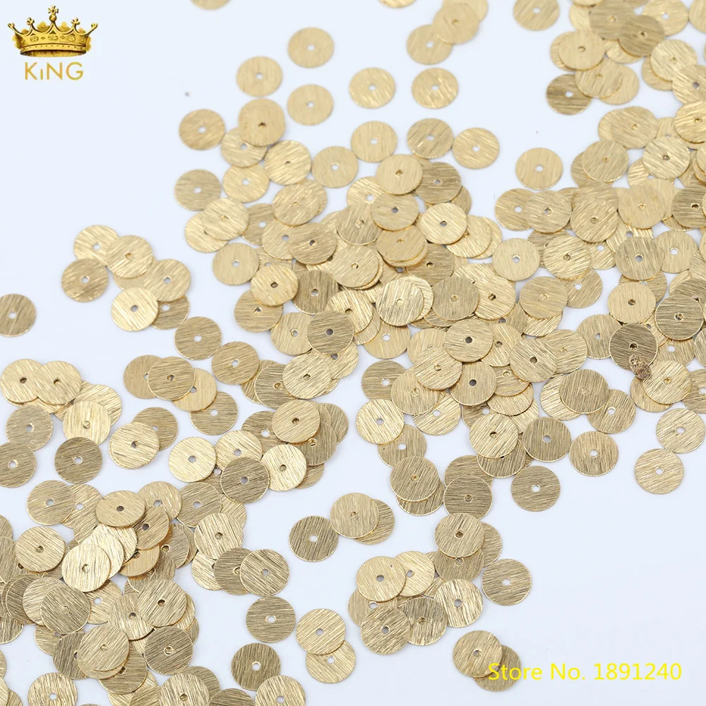 

1000pcs/Lot 8mm Plated Brass Round Gold Copper Sheets Charms For Bracelet Necklace Fashion Jewelry DIY Accessories Making Bulk
