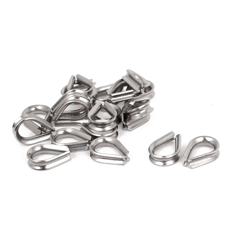 20 Pcs Stainless Steel 2Mm Wire Rope Cable Thimbles Silver Tone &amp 10 M4 4Mm Thread Adjustable Eye Hook Turnbuckle | Инструменты