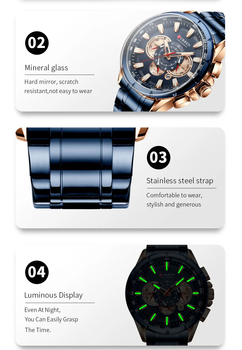 

CURREN Fashion Man WristWatch Waterproof Chronograph Men Watch Military Top Brand Luxury Stainless Steel Sport Male Clock 8363