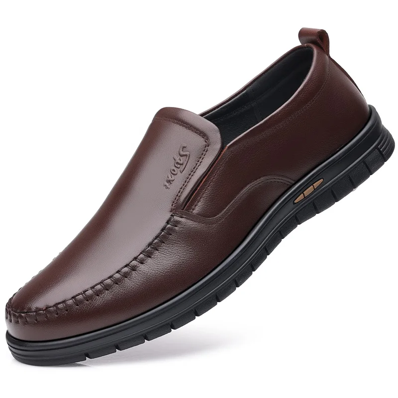 

2021 Men's Quality Genuine Leather Shoes Autumn New Soft Business Casual Size 38-44 Brown Man Genuine Leather Loafers Shoes