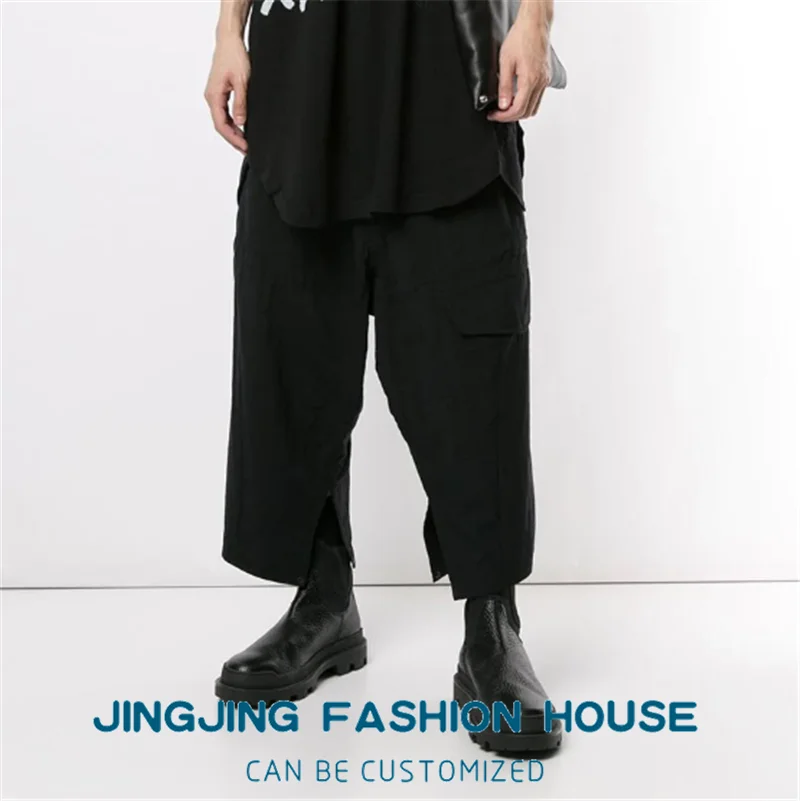 S-6XL!New summer fashion men's all-match casual pants trend men's straight pants in the youth handsome seven-point pants