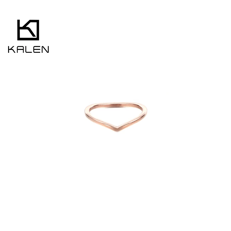 Простые Кольца KALEN для женщин золотистые кольца из нержавеющей стали цвета