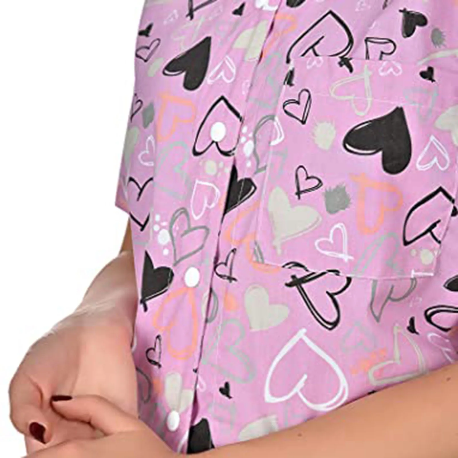 

Plus Size Nurse Uniform Women Short Sleeve V-neck Tops Working Uniform Solid Color Overalls Nurse Accessories