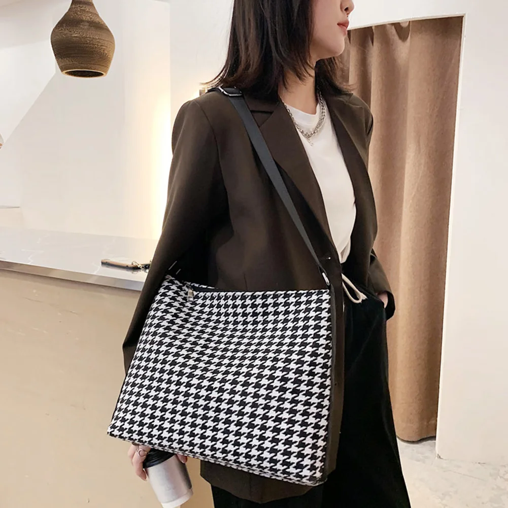 

Simply Crossbody Bags Lady Fashion Travel Small Handbags Retro Houndstooth Plaid Pattern Messenger Bag for Women 2020