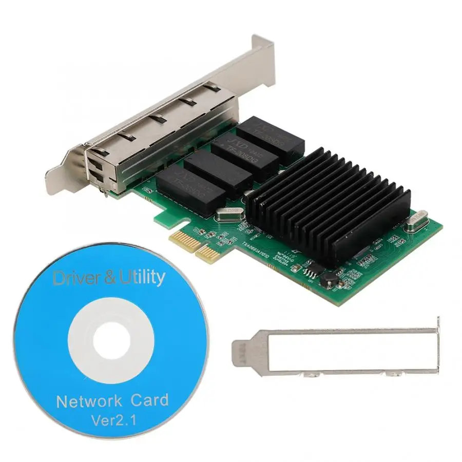 Для Intel 350 4 Порты и разъёмы 811 Gigabit PCI E 1X сети Интерфейс карты NIC для настольного