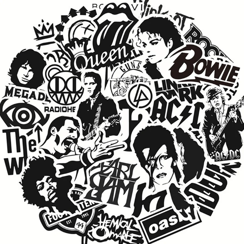 

10/30/50PCS Michael Jackson black and white pattern graffiti toy mobile phone laptop decoration waterproof car sticker wholesale