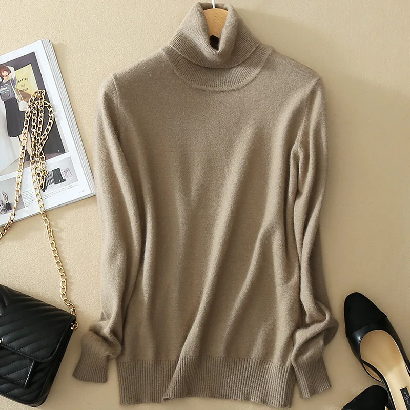 Wool Turtleneck Sweater Women 2019 Autumn Winter Cashmere Knit Women's Pullover Female Tricot Jersey Jumper Pull Femme | Женская