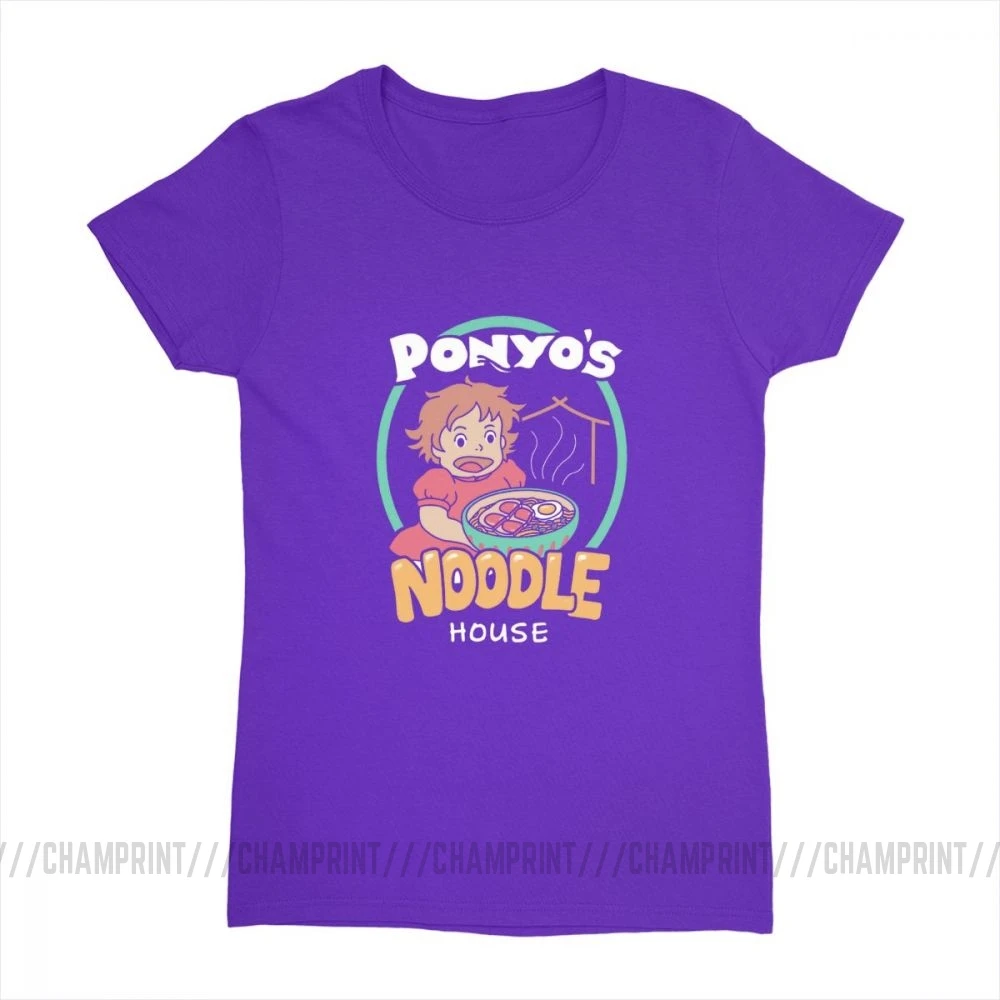 Женская футболка Ponyo's с изображением домика лапши модная понё на скале