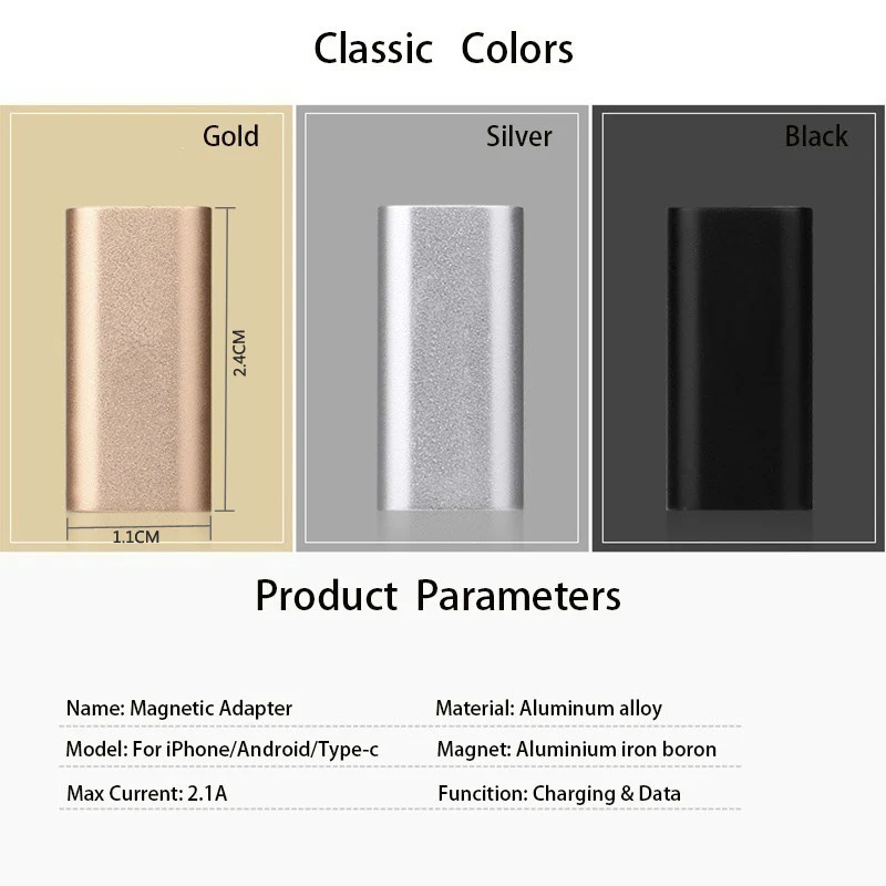 Магнитный адаптер кабель Micro USB для iPhone & Type C разъем IPhone xs mas 8plus Samsung Xiaomi магнитное