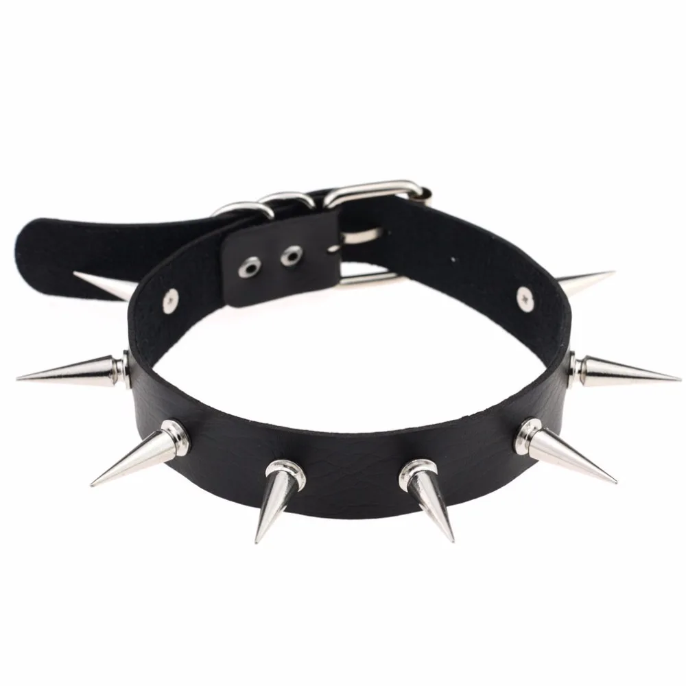 

Black Spike Choker Belt Collar Women Pu Leather Goth Choker Necklace for Women Party Club Chockers Sexy Gothic Jewelry Harajuku