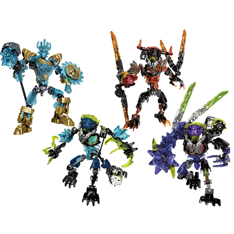 

BIONICLE Ekimu Umarak Storm Qurke Beast Action Figures Building Block Robot Toys For Kids Gift Compatible Major Brand 4pcs/Set