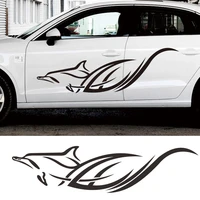 2pcs car art design creativity dolphins totem auto body vinyl decal car stickers and decals fashion diy style car stickers