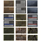 Перевернутая Мультикам синяя красная линия США ИК Инфракрасная Нашивка Американский флаг США Военная нейлоновая SF аппликация крючокпетля нарукавная нашивка