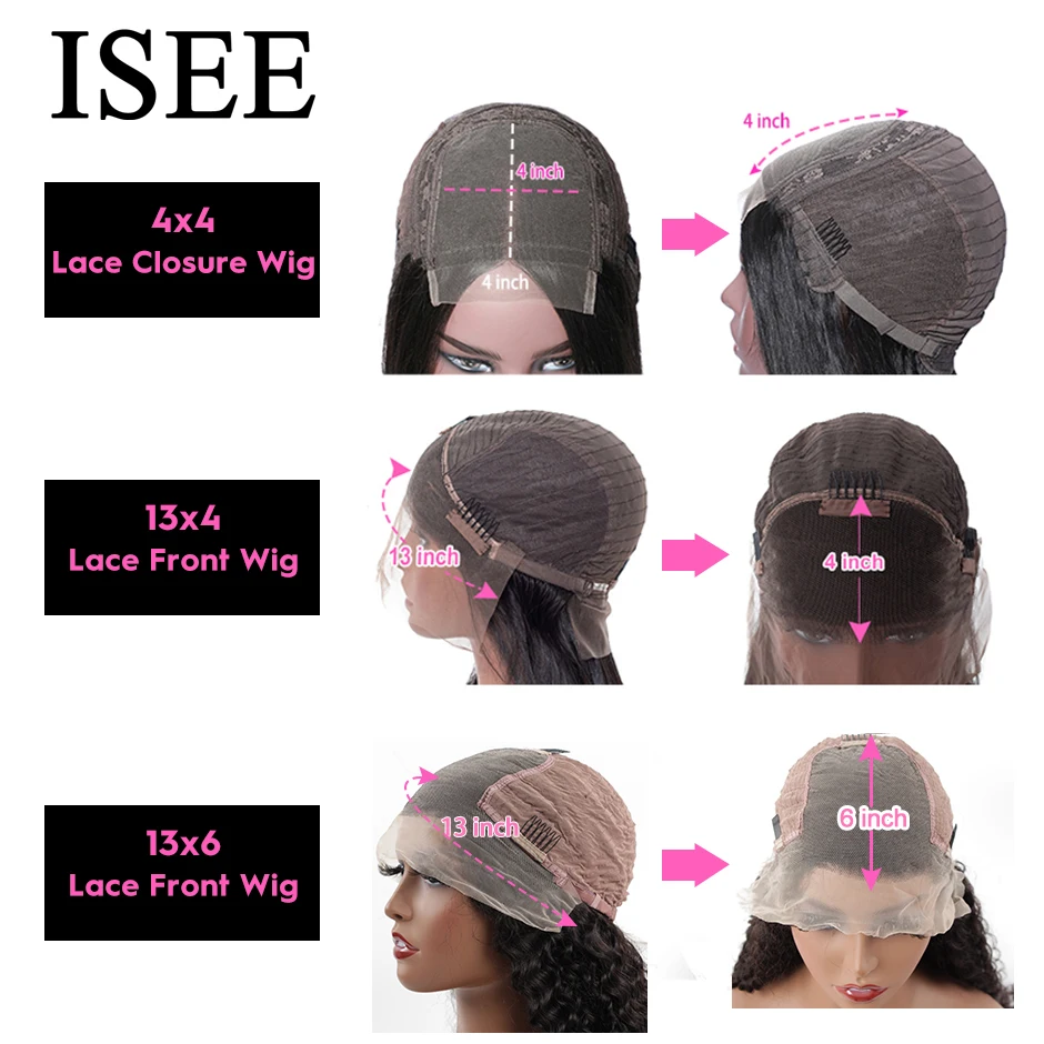 ISEE HAIR Mongolian Kinky Curly Lace Wig for Women - 13X6 HD Lace Frontal Closure and Human Hair Extensions image 6