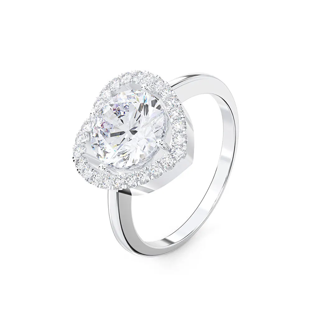 MADALENA SARARA One Carat Heart Shape AAAA Cubiz Zirconia Ring Sterling Silver 925 Wedding | Украшения и аксессуары