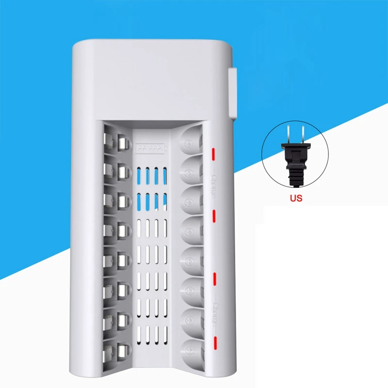 Aa зарядное устройство 8 слотов для Ni-MH Ni-Cd 1 2 V Aa/Aaa аккумуляторная батарея Led