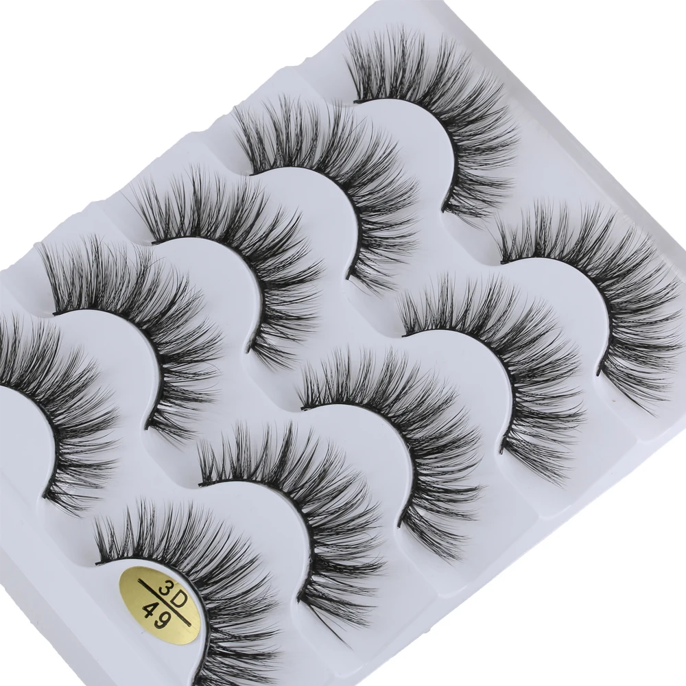 Искусственные ресницы 5 пар искусственные пушистые тонкие натуральные длинные