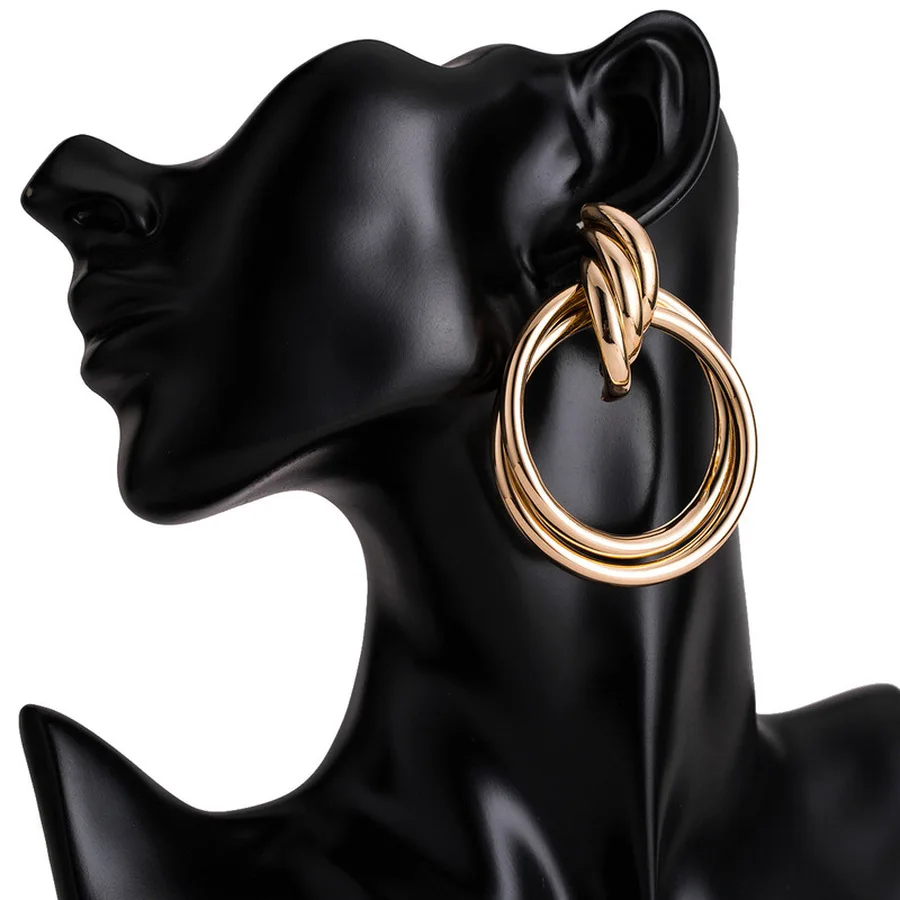 2019 Bohemia Style Exaggeration Round Metal Alloy Big Drop Earrings for Girl Women Fashion Jewelry Accessories Gift | Украшения и