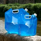 Складной контейнер для воды, пластиковый кувшин с зажимом для кемпинга в экстренных ситуациях, складная бутылка для воды без протечек, 5 л, 10 л
