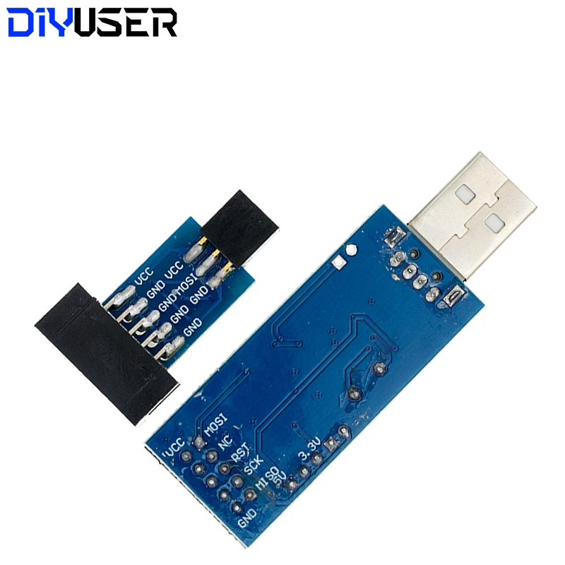 USBASP USBISP AVR Programmer USB ISP ASP ATMEGA8 ATMEGA128 Support Win7 64K 10Pin To 6 Pin Adapter Board | Электронные