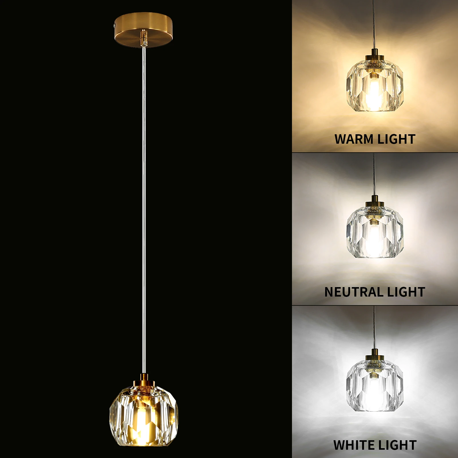 Светильник Подвесной Блестящий с кристаллами лампа для гостиной спальни