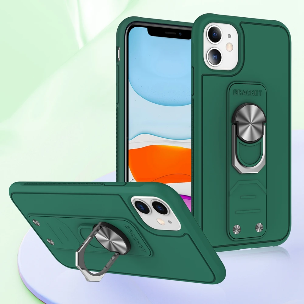

Original Liquid Silicone Ring Case for iPhone 12 Mini SE 2020 11 Pro Max X Xs Xr 6 6s 7 8 Plus Soft Magnetic Stand Holder Cover
