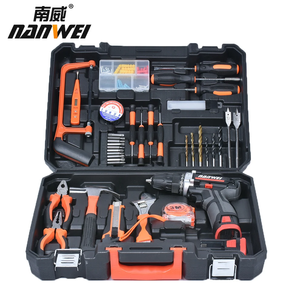 Набор инструментов для домашнего ремонта ручной набор с пластиковым ящиком