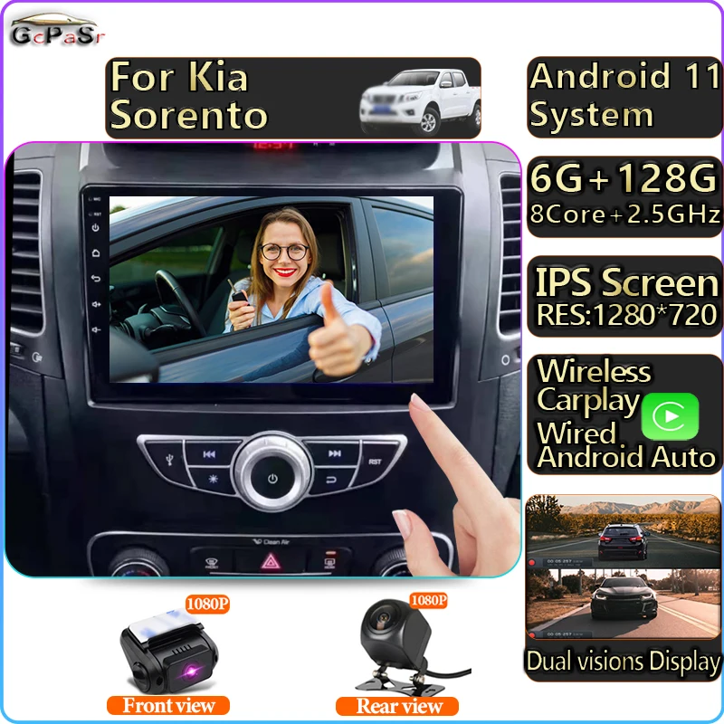 

Auto Car Multimedia Player Radio Video For Kia Sorento 2013 2014 Android 11 Navigation GPS Touchscreen Autoradio Audio Carplay