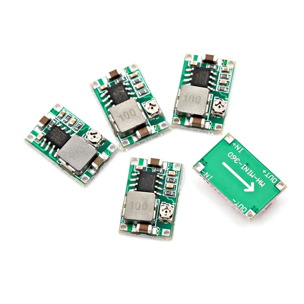 

5PCS RC Airplane Module Mini 360 DC-DC Buck Converter Step Down Module 4.75V-23V to 1V-17V LM2596 18* 12mm
