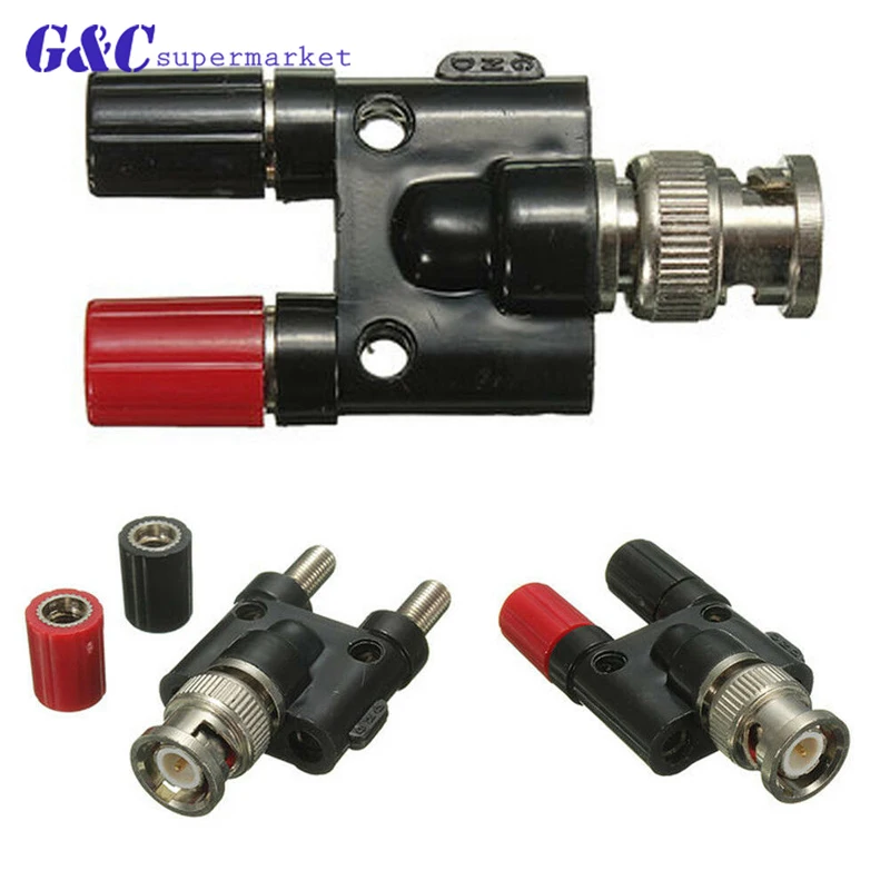 1Pcs Adapter 4mm Banana Plug BNC Female Jack To Two Dual Male Connector Plug-in Type |