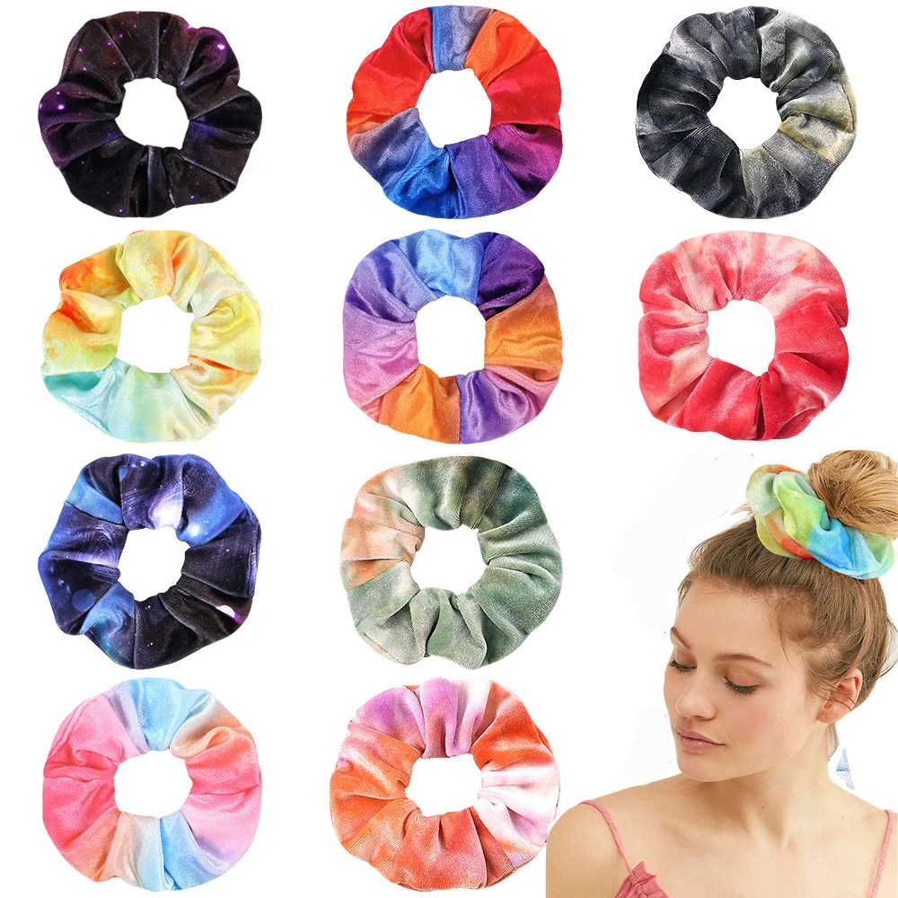 2020 радужные разноцветные резинки для волос бархатные аксессуары женщин и