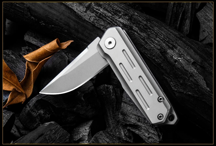 

D2 2019 Fashion Folding Knife gonzo Titanium Alloy Mini Outdoor Knife Metalworking foldable Pocket Knives Defense Personal Gifts