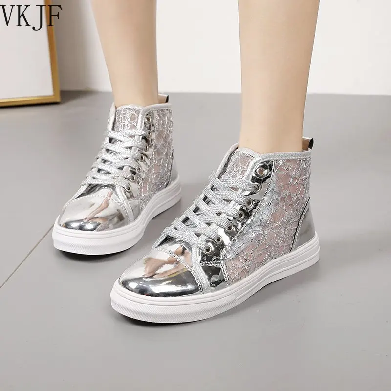 

Женские кроссовки на танкетке, Кожаные броги на резиновой подошве, высокий каблук, на шнуровке, заостренный носок, криперы, увеличивающие ро...