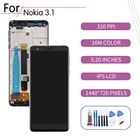 Оригинальный сенсорный ЖК-экран для Nokia 3,1, дигитайзер в сборе для Nokia 3,1, дисплей с рамкой для замены TA-1049, TA-1057, TA-1070