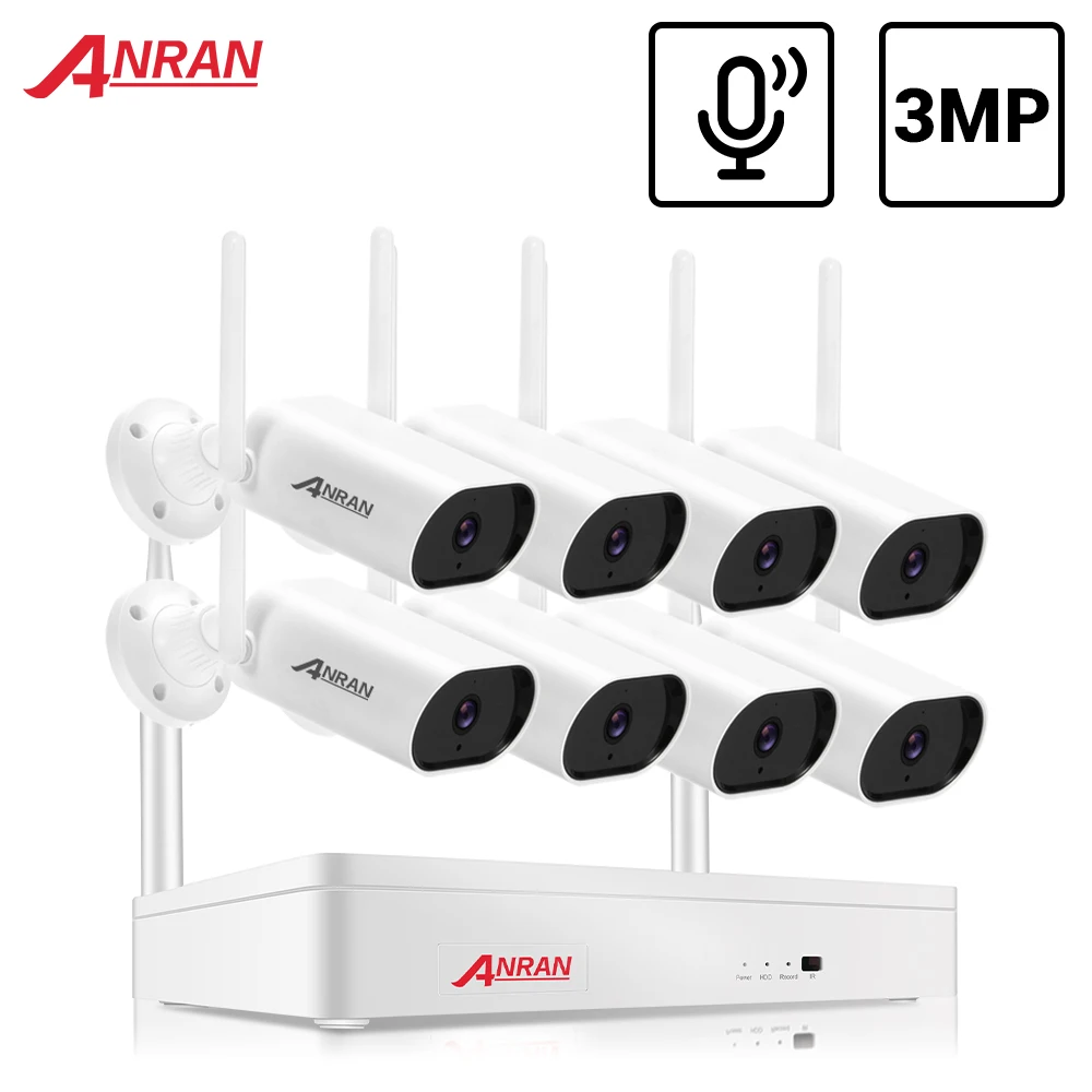 Продажа ANRAN 3MP Беспроводная CCTV система NVR WIFI наружная AI IP камера система безопасности видео наблюдение аудио запись Водонепроницаемая камера