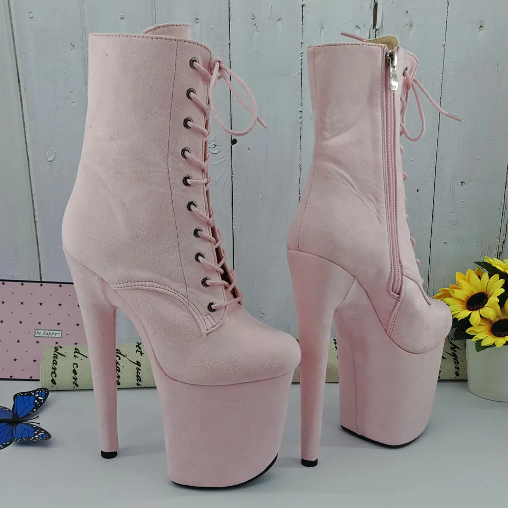 Женские замшевые босоножки Leecabe розовые вечерние туфли на платформе и высоком