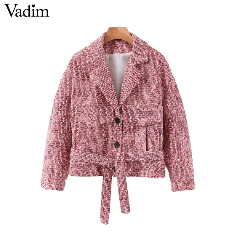 Женское элегантное платье vadim твидовый пиджак галстук бабочка пояса карманы с