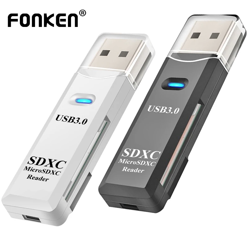 FONKEN USB кардридер 3 0 устройство для чтения карт SD TF 2в1 адаптер ПК ноутбука смарт