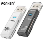 Кардридер FONKEN, устройство для чтения карт памяти USB 3.0 устройство для чтения карт SD TF 2 в 1, кардридер адаптер для ПК ноутбука, адаптер MicroSDXC Rider