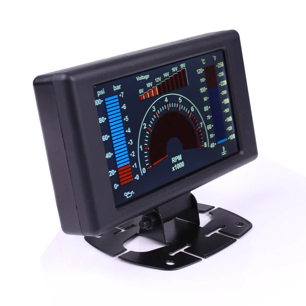 5 &quotLCD 4 в 1 датчик гонок вольт об/мин температура воды Масляный Пресс PSI и бар