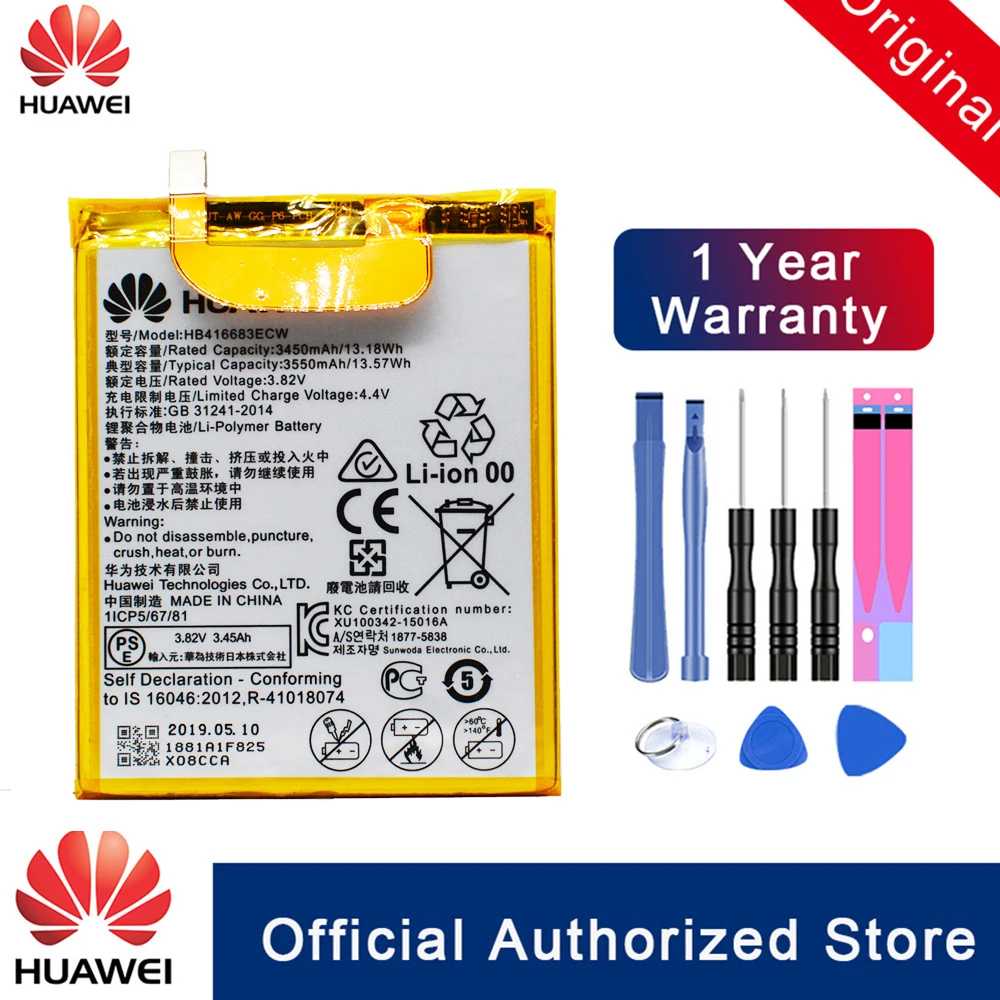 Аккумулятор HB416683ECW для Huawei Nexus 6P H1511 H1512 3450 мАч быстрая доставка|Аккумуляторы
