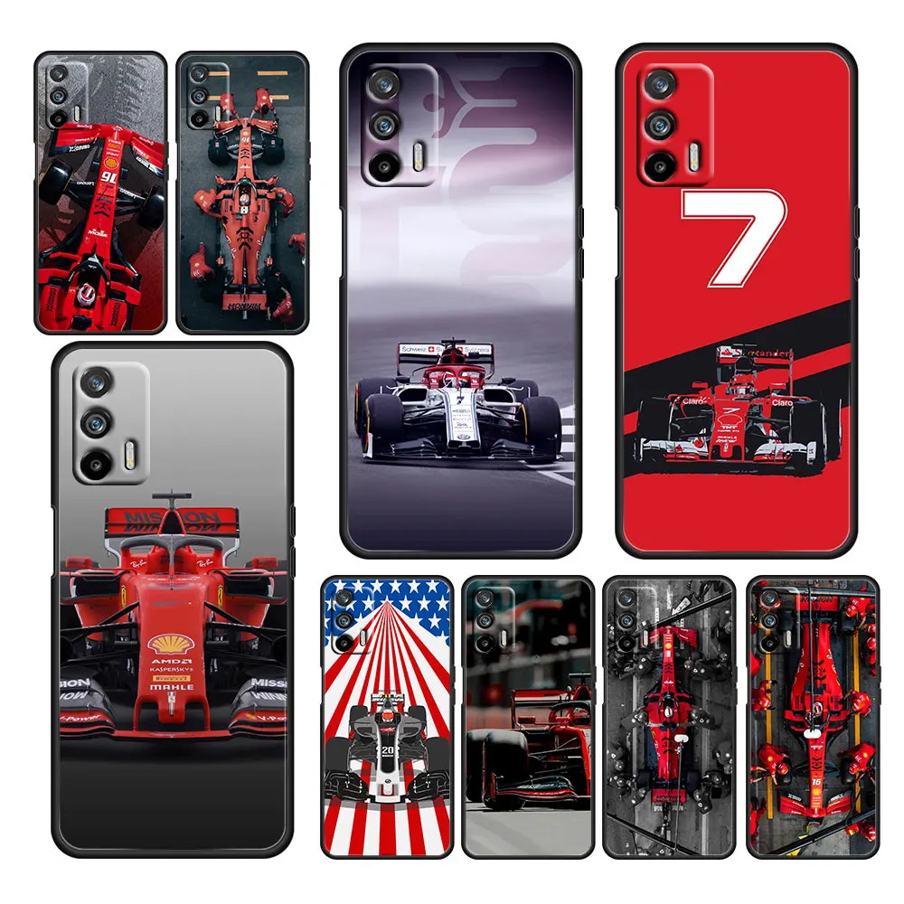 

Formula 1 F1 Car Soft Shockproof Black Phone Case For OPPO Realme Q3 Q2 V15 V3 X50 X7 X3 X2 XT Pro 5G Coque